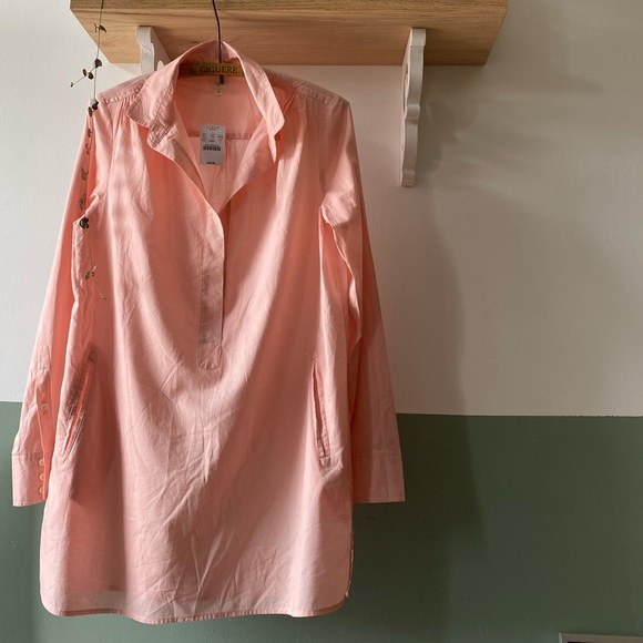 J Crew - pink tunic Toluca popover button down shirt NWT - Picture 2 of 16